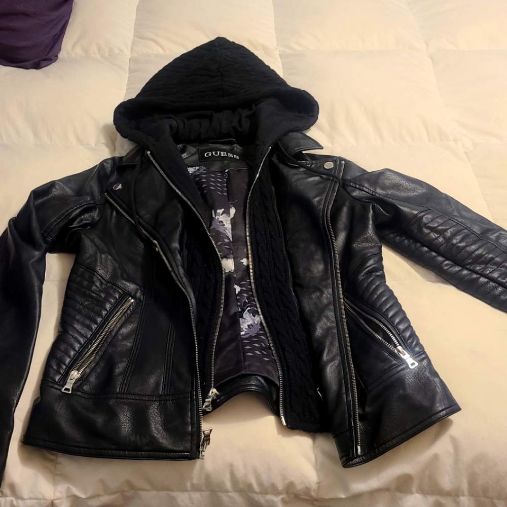 Guess leather jacket moto